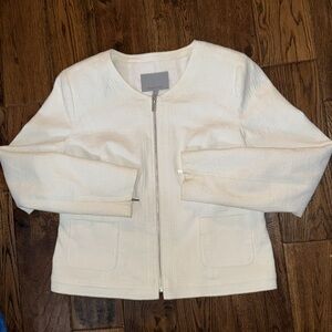 Classiques Entier Zip Textured Crop Blazer Jacket